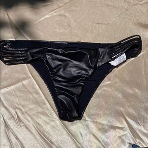 Black Strappy Reversible Bikini Bottom